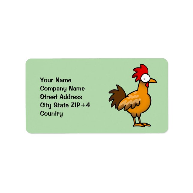 Etiqueta Funny Cartoon Chicken Address Label (Frente)
