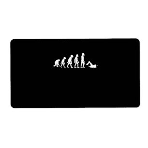Etiqueta Funny Diseño De Natación Humana Evolución Nadadora