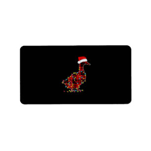 Etiqueta Funny Duck Navidades Light Red Plaid Matando