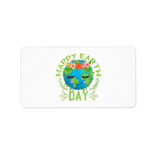 Etiqueta Funny Earth Day Cita a la Tierra Guay Happy Earth 