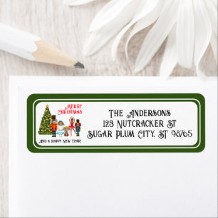 Etiqueta Funny familia de hackers de cinco Navidades verdes