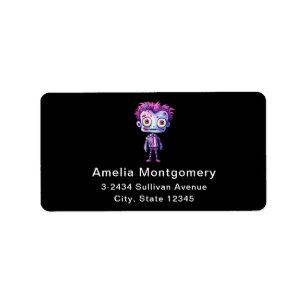 Etiqueta Funny Frankenstein Monster Halloween Diversión