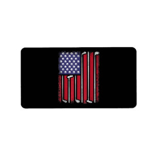Etiqueta Funny Golf American Flag Golf Player Vintage Golfe