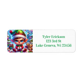 Etiqueta Funny Grumpy Elf Navidades