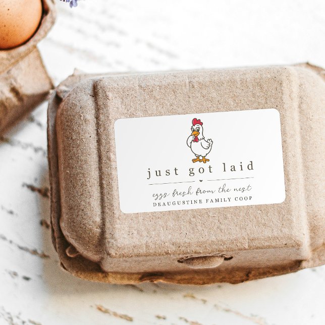 Etiqueta Funny Just Got Laid Farm Coop Egg Carton Label (Subido por el creador)