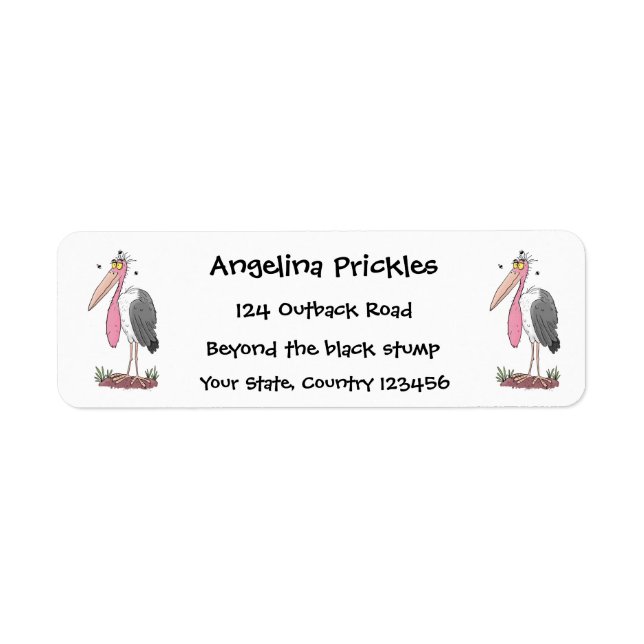 Etiqueta Funny marabou stork personalizado (Frente)