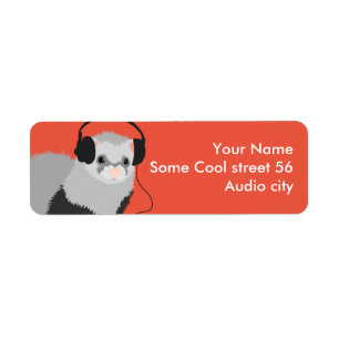 Etiqueta Funny Music Lover Ferret