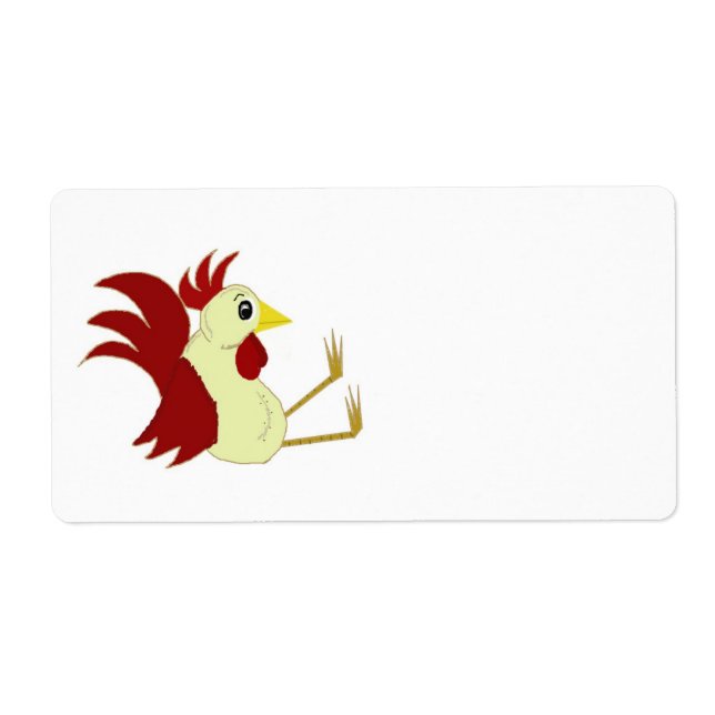 Etiqueta Funny Personalizado Rooster (Frente)