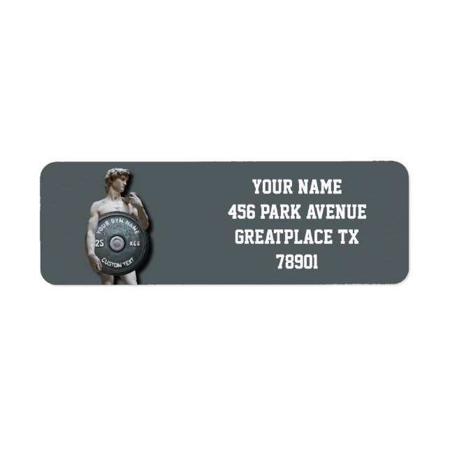 Etiqueta Funny Propietario de Gimnasio Fitness David Holdin (Frente)