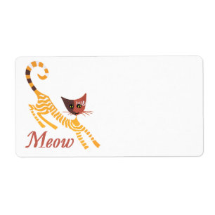 Etiqueta Funny red cat