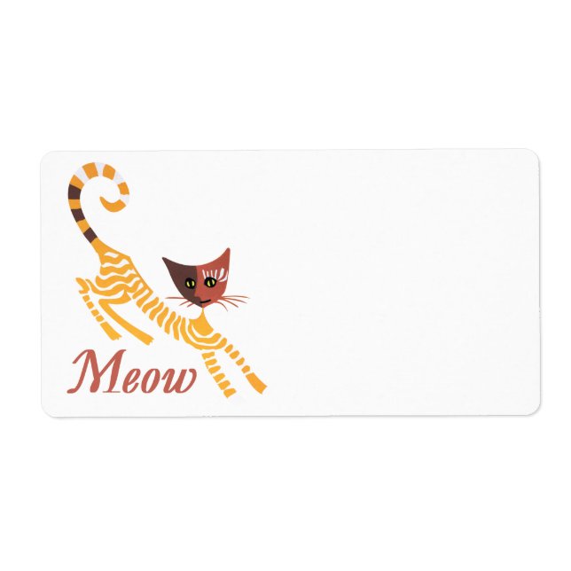 Etiqueta Funny red cat (Frente)