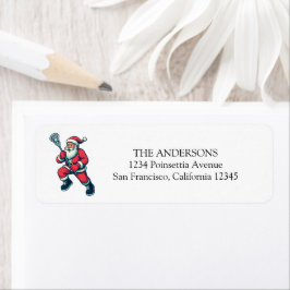 Etiqueta Funny Santa Merry Laxmas Lacrosse Christmas Return