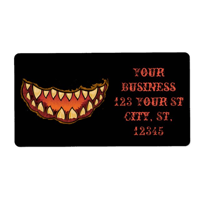 Etiqueta Funny Scary Jack o'lantern Thunder_Cove (Frente)