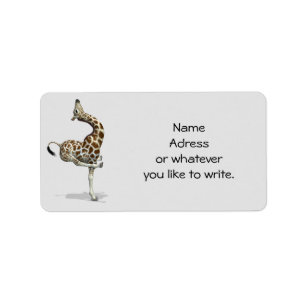 Etiqueta Funny Sporty Giraffe