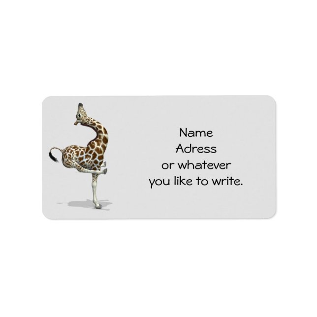 Etiqueta Funny Sporty Giraffe (Frente)