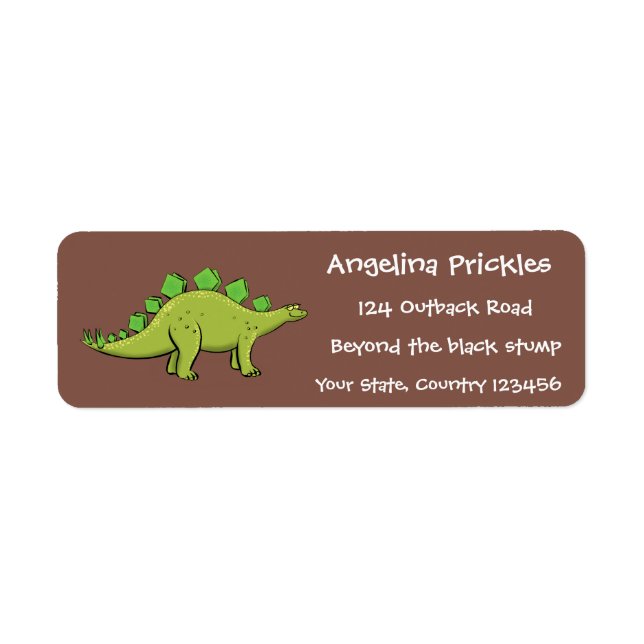 Etiqueta Funny stegosaurus dinosaur personalizado (Frente)