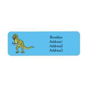 Etiqueta Funny T rex dinosaur ilustracion
