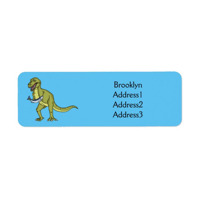 Etiqueta Funny T rex dinosaur ilustracion (Frente)