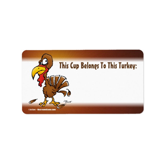 Etiqueta Funny Turkey Drink Cup Labores (Frente)