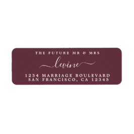 Etiqueta Futuro Sr. Burgundy Boda Return Address
