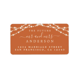 Etiqueta Futuro Sr. Burnt Naranja Lights Dirección Boda