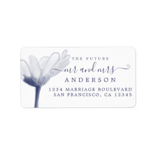 Etiqueta Futuro Sr. Dark Blue Floral Return Address