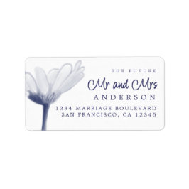 Etiqueta Futuro Sr. Dark Blue Floral Return Address