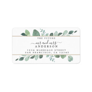 Etiqueta Futuro Sr. Greenery Boda Return Address