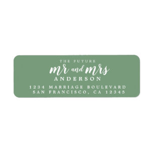 Etiqueta Futuro Sr. Mineral Green Boda Return Address