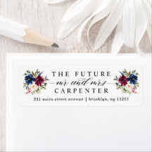 Futuro Sr. Navy Blue Burgundy Floral Boda