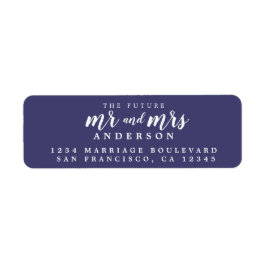 Etiqueta Futuro Sr. Navy Boda Azul Dirección de Retorno