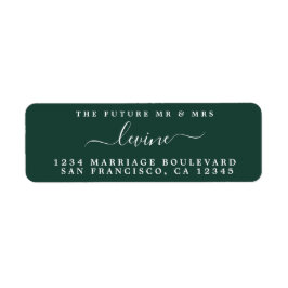 Etiqueta Futuro Sr. Script Boda Dark Green