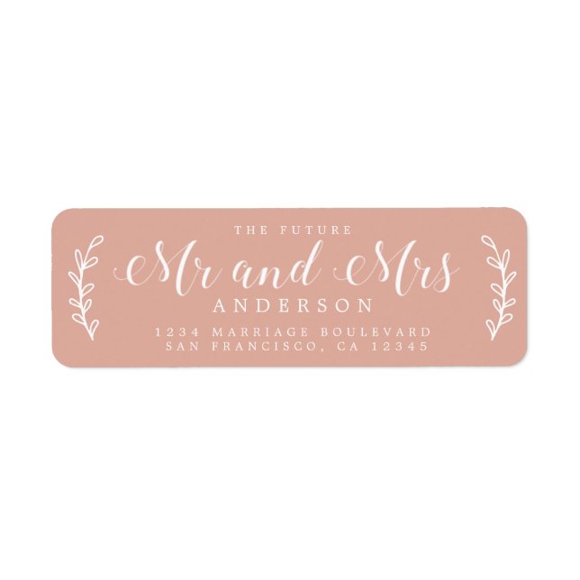 Etiqueta Futuro Sr. Script Dusty Dirección de Retorno Rosa (Frente)