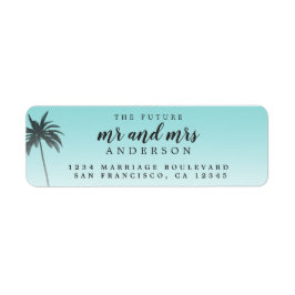 Etiqueta Futuro Sr. Sra. Blue Beach Wedding Return Address