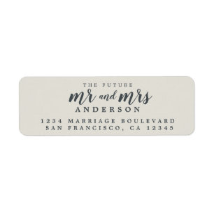 Etiqueta Futuro Sr. Sra. Light Gray Boda Return Address