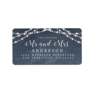 Etiqueta Futuro Sr. Sra. Lights Blue Boda Return