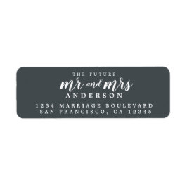 Etiqueta Futuro Sr. Sra. Off-Black Boda Return Address