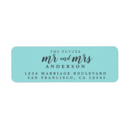 Etiqueta Futuro Sr. Turquoise Boda Return Address