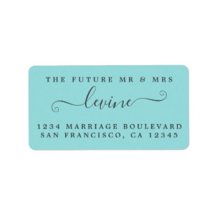 Etiqueta Futuro Sr. Turquoise Boda Return Address
