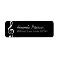 G-clef Music Notation Black Return Address