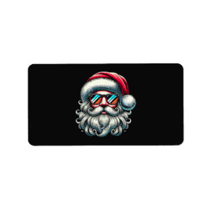Etiqueta Gafas de sol retro cara de Santa Navidad