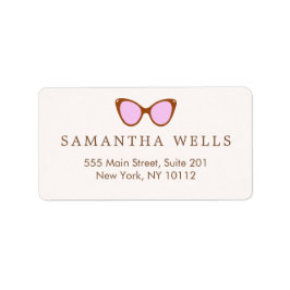 Etiqueta Gafas de sol rosadas retro personalizadas