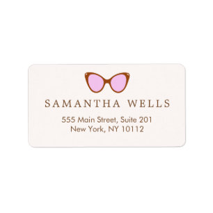 Etiqueta Gafas de sol rosadas retro personalizadas