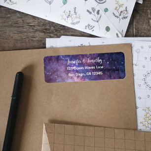 Etiqueta Galaxia Boda Estrellas Celestiales Universas Elega