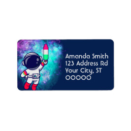 Etiqueta Galaxy Retro Astronauta Bomba Popsicle