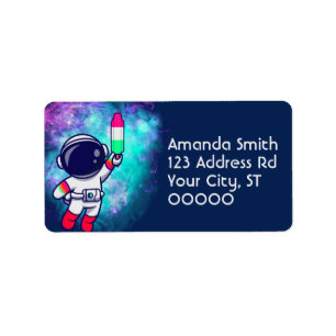 Etiqueta Galaxy Retro Astronauta Bomba Popsicle