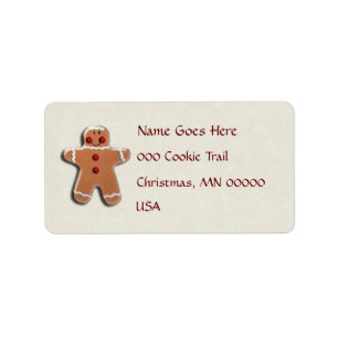 Etiqueta Galleta del hombre de pan de jengibre