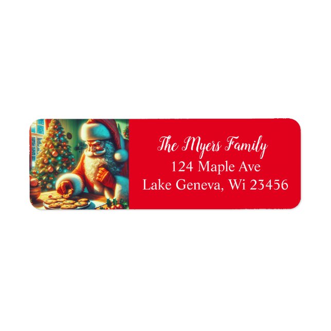 Etiqueta Galletas de Santa Eating de Navidad (Frente)