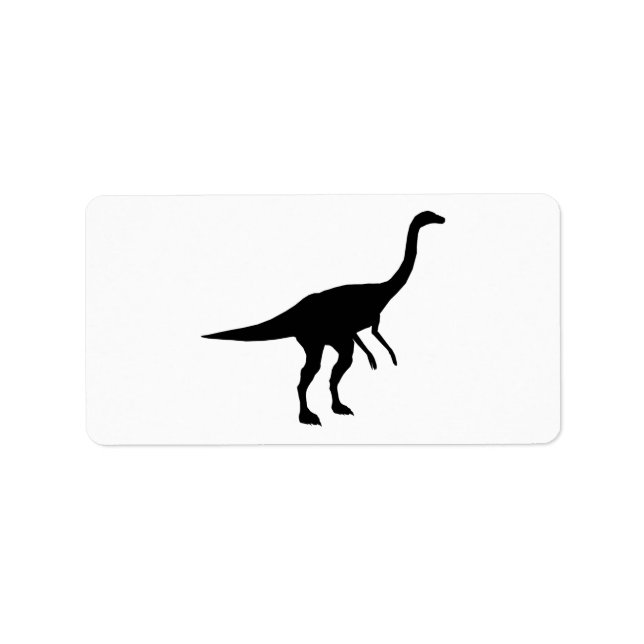 Etiqueta Gallimimus Dino Dinosaur Silhouette (Frente)