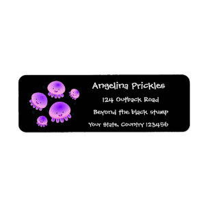 Etiqueta Gallito rosa morado kawaii personalizado